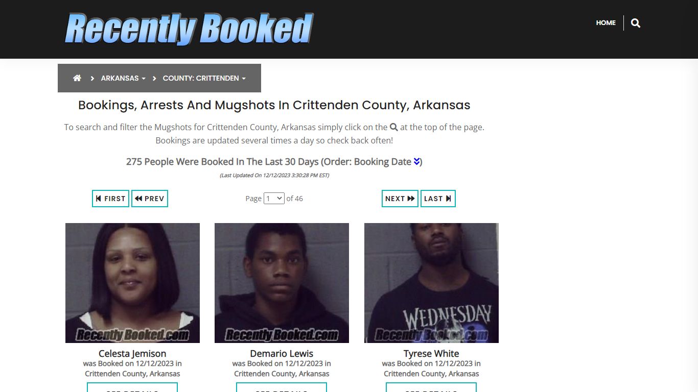 Bookings, Arrests and Mugshots in Crittenden County, Arkansas